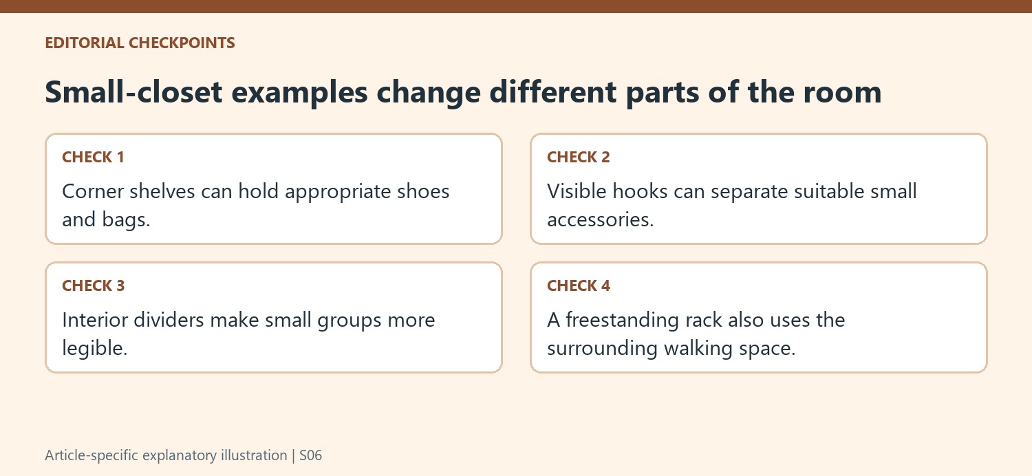 Small-closet examples change different parts of the room