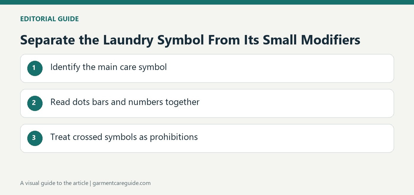 Separate the Laundry Symbol From Its Small Modifiers