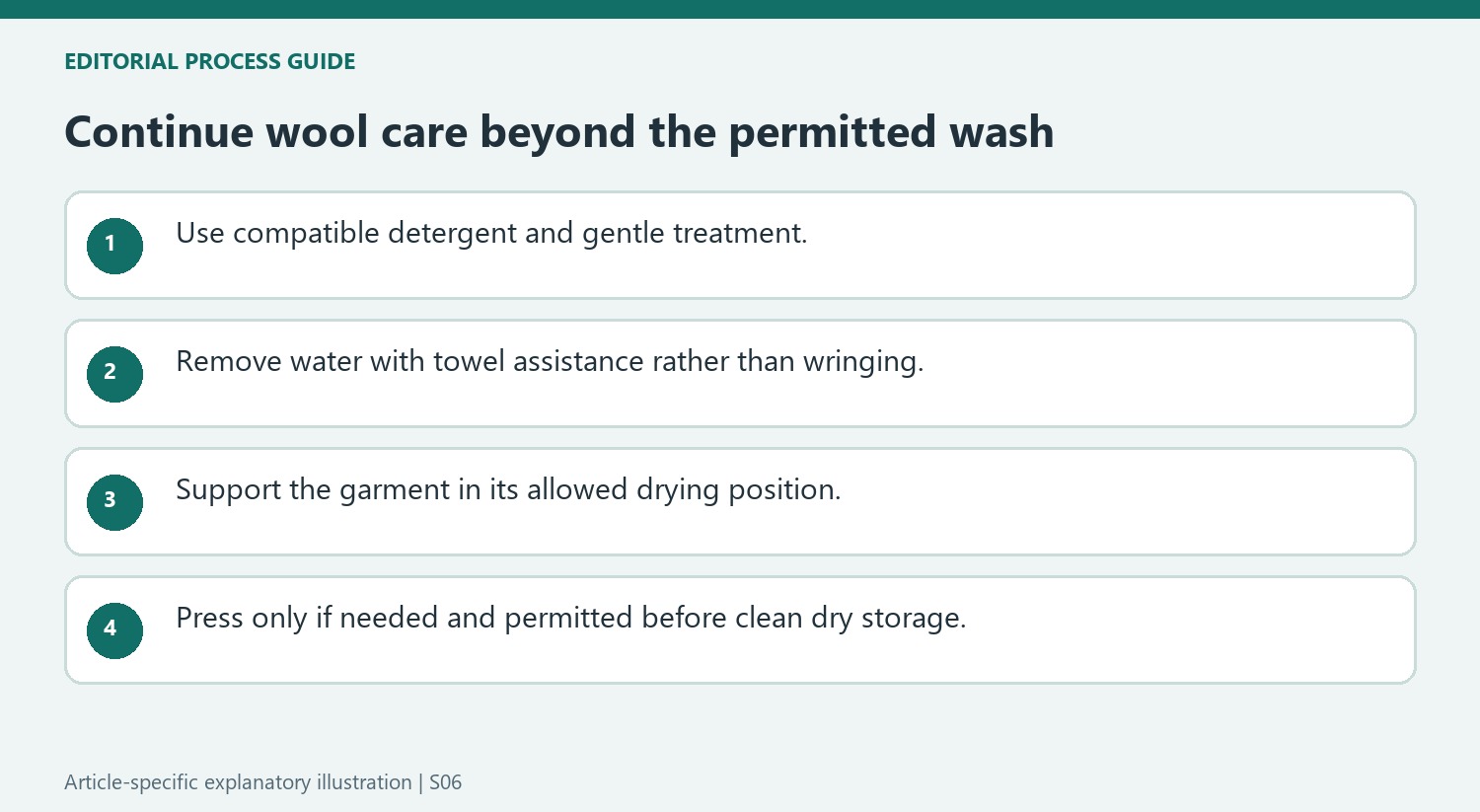 Continue wool care beyond the permitted wash