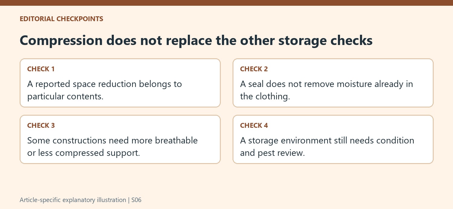 Compression does not replace the other storage checks