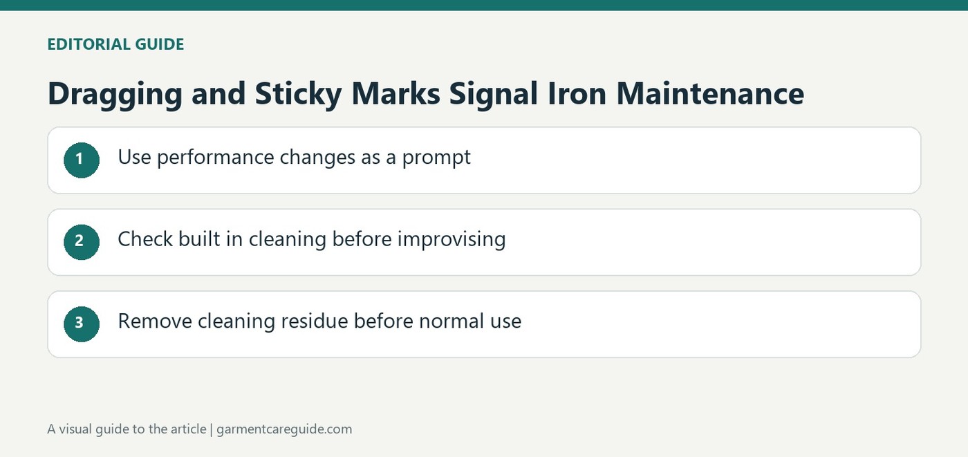 Dragging and Sticky Marks Signal Iron Maintenance