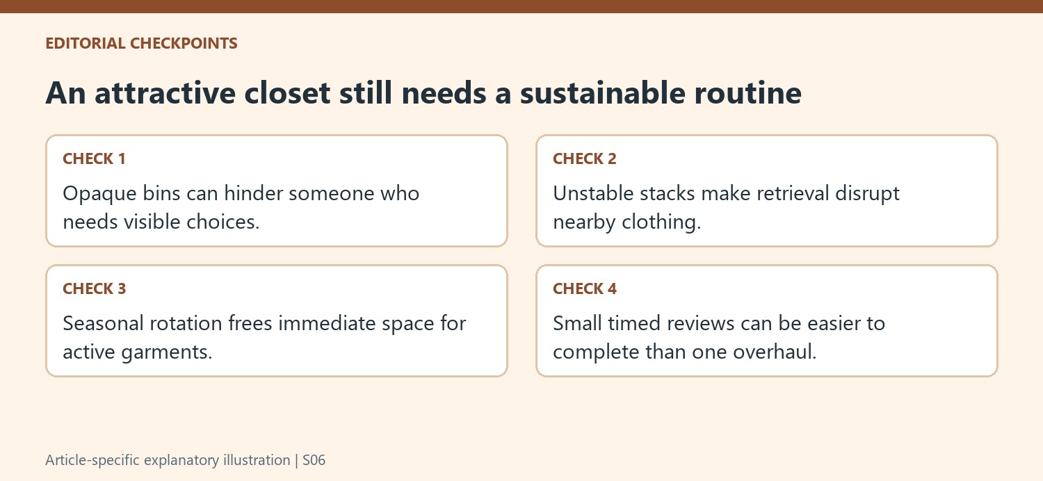 An attractive closet still needs a sustainable routine