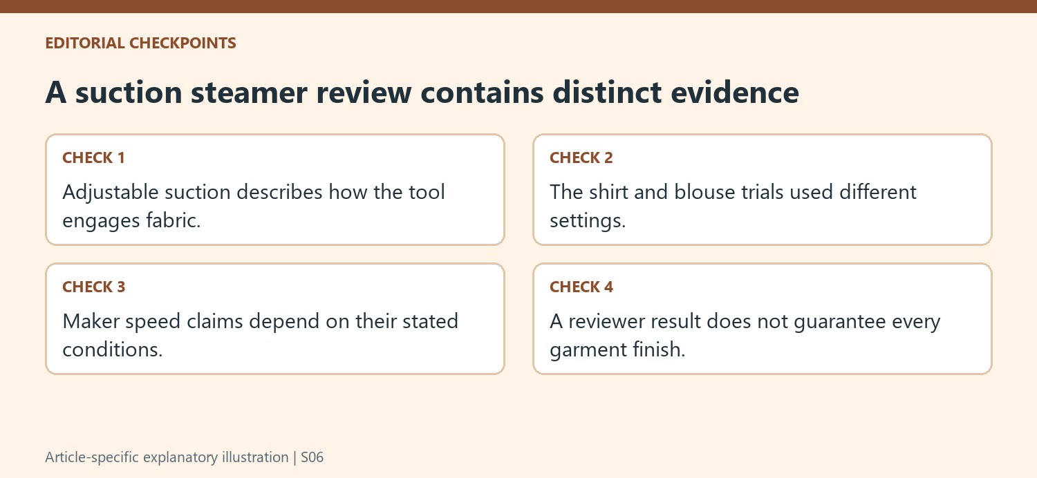 A suction steamer review contains distinct evidence