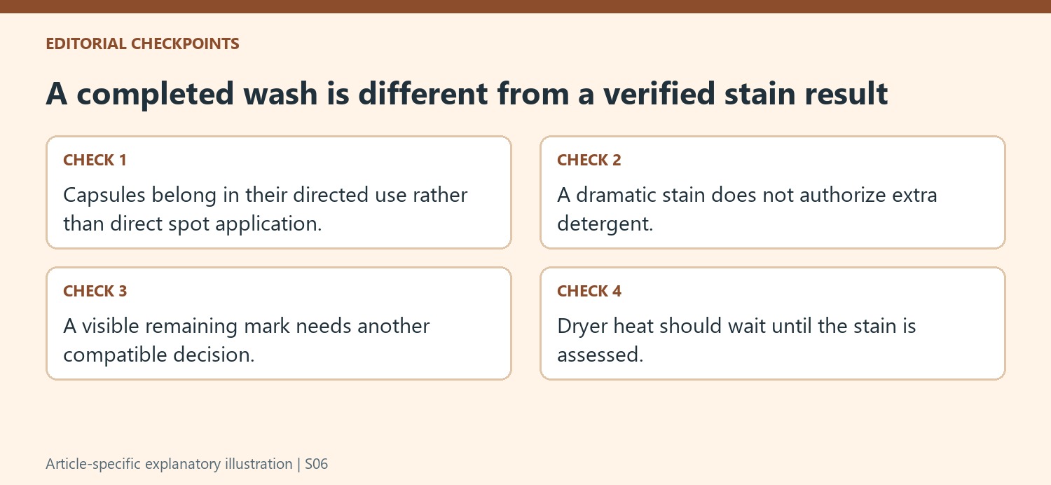 A completed wash is different from a verified stain result
