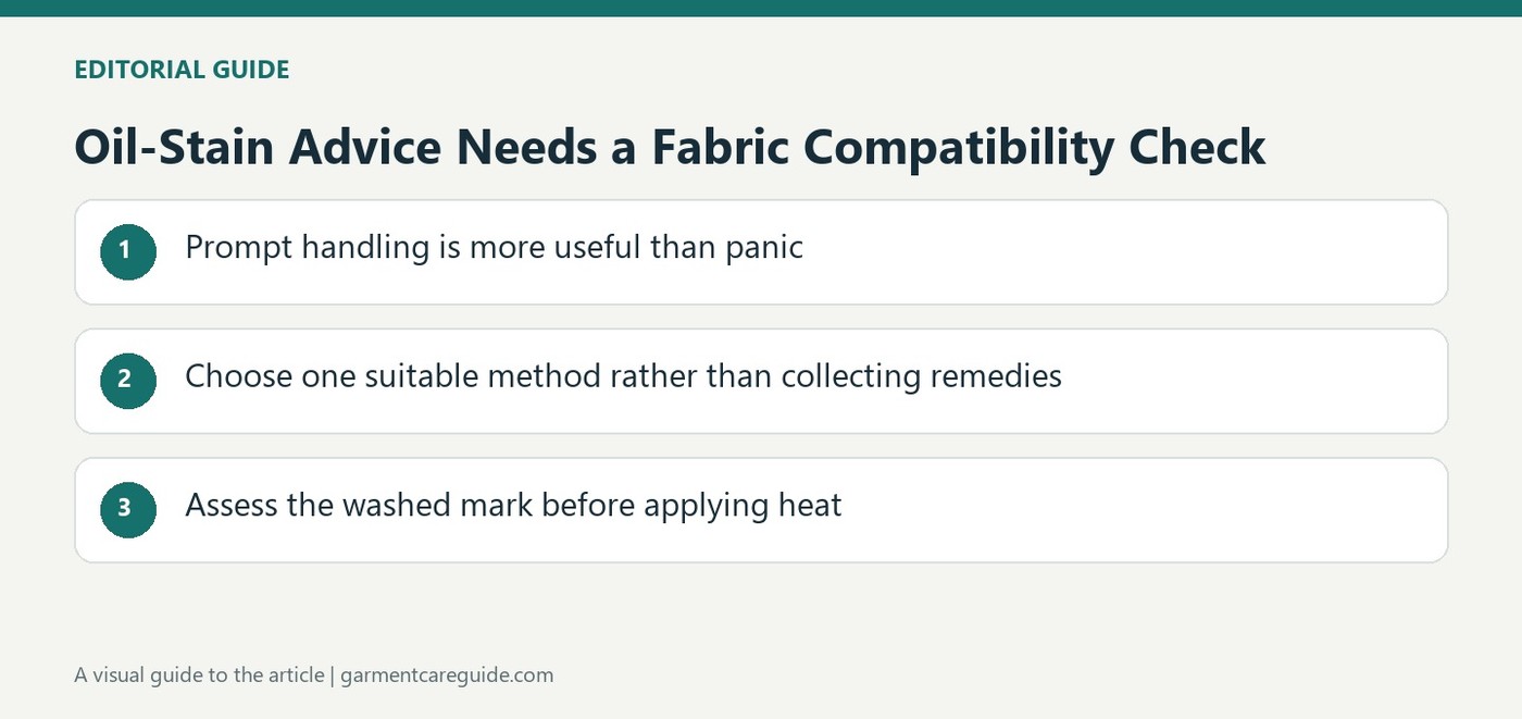 Oil-Stain Advice Needs a Fabric Compatibility Check