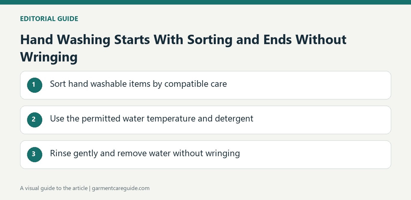 Hand Washing Starts With Sorting and Ends Without Wringing
