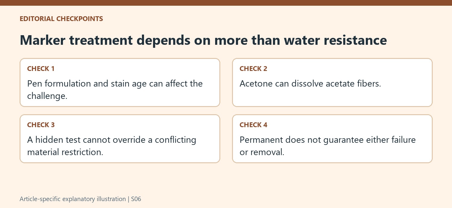 Marker treatment depends on more than water resistance