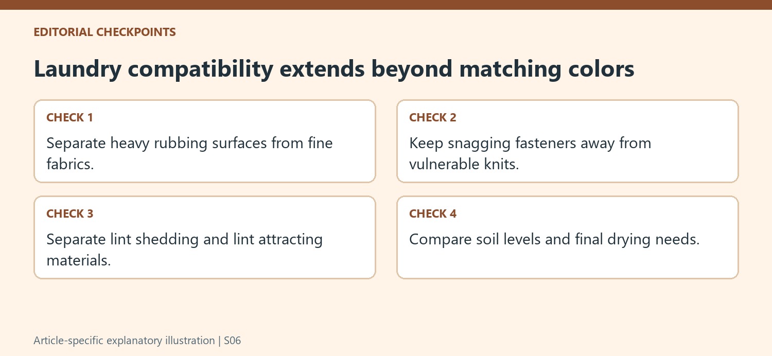 Laundry compatibility extends beyond matching colors
