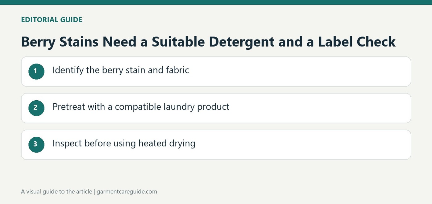 Berry Stains Need a Suitable Detergent and a Label Check