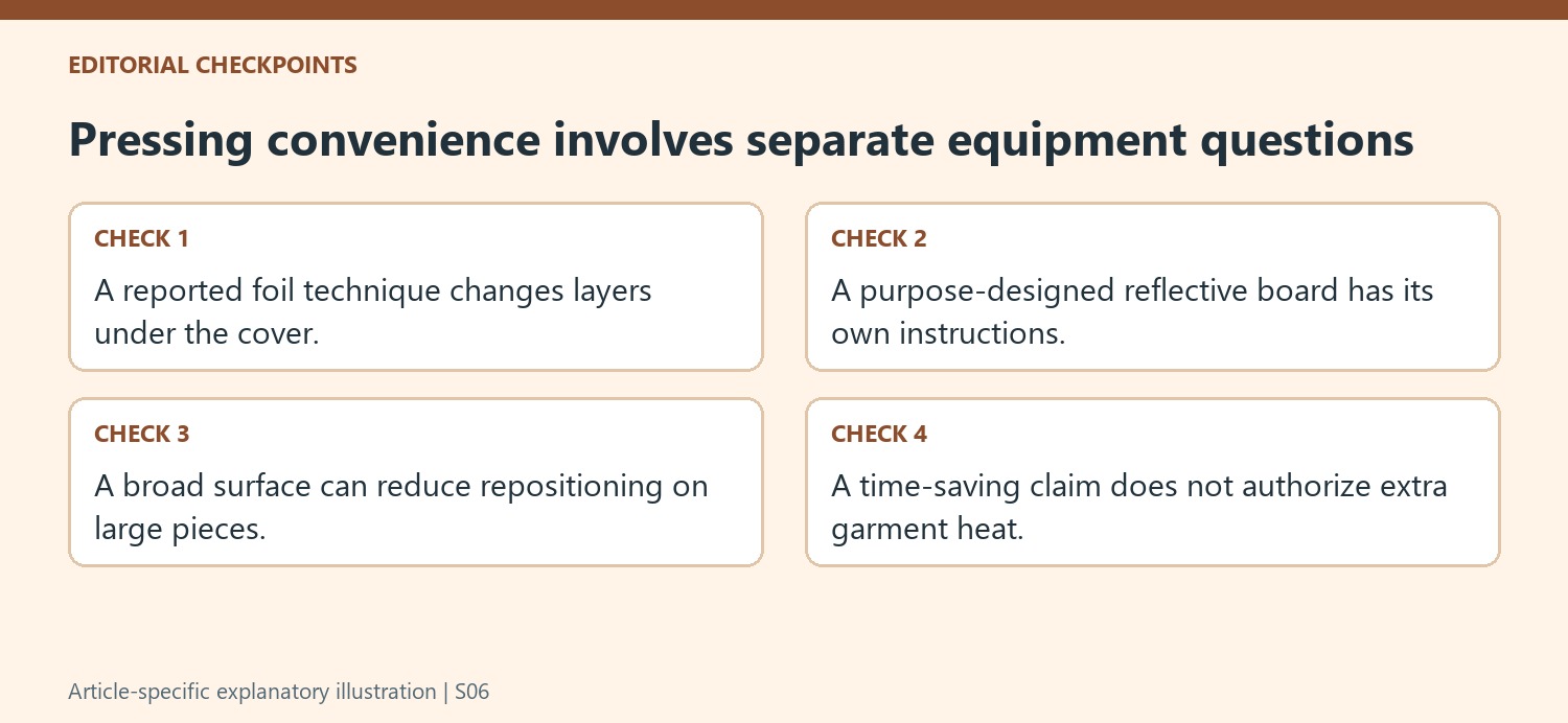Pressing convenience involves separate equipment questions