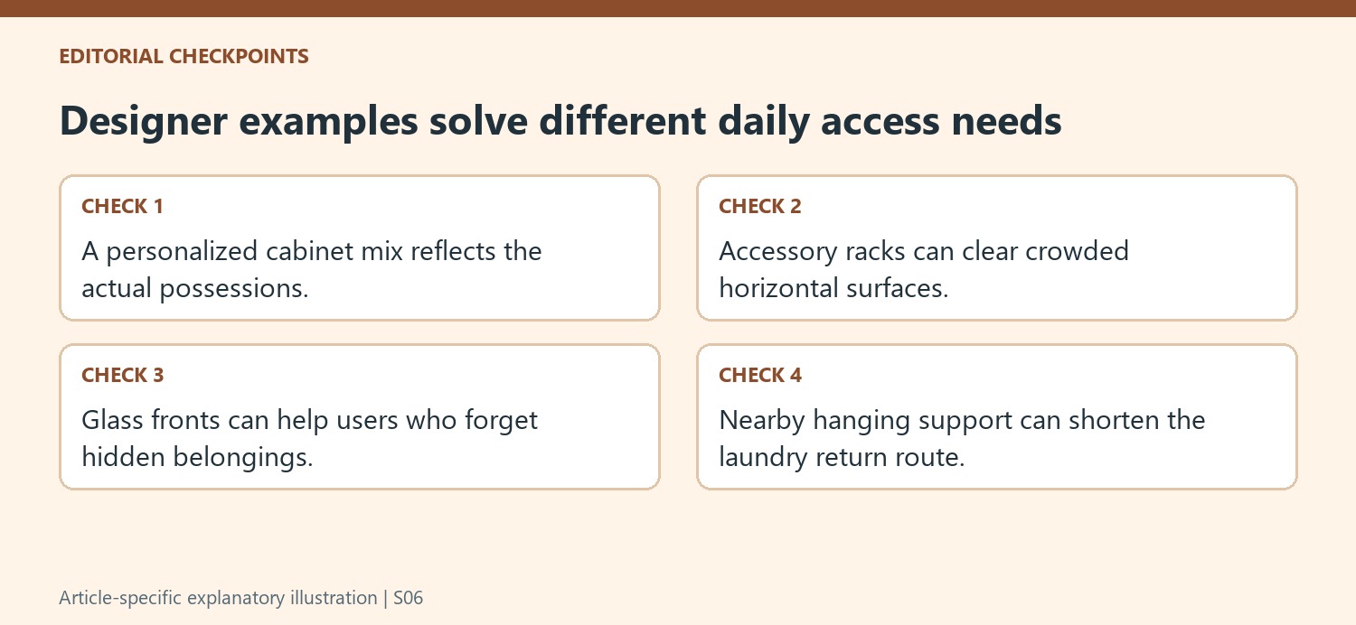 Designer examples solve different daily access needs
