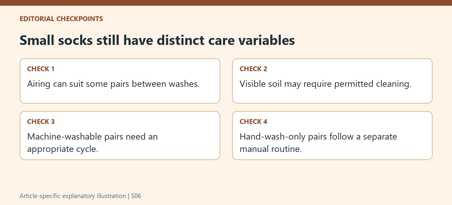 Small socks still have distinct care variables