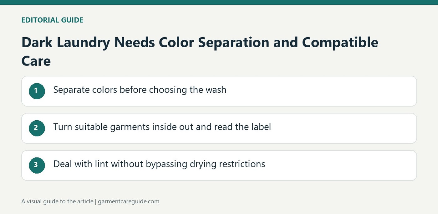 Dark Laundry Needs Color Separation and Compatible Care