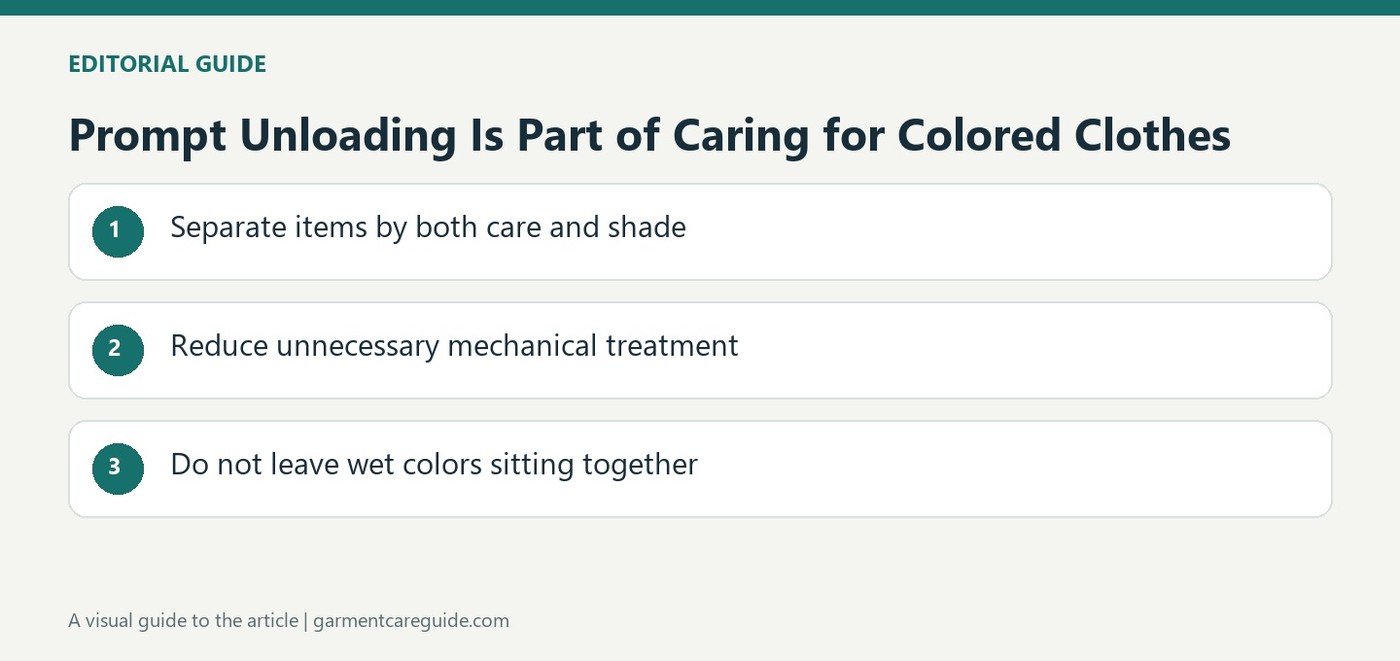 Prompt Unloading Is Part of Caring for Colored Clothes